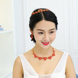 Direct supply of Korean crystal necklace, two sets of bridal jewelry set, fast selling pass for special purpose - Nioor