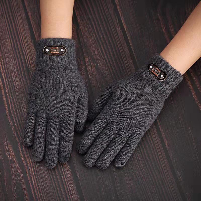 Men's Plus Size Double Layer Touch Screen Gloves - Nioor