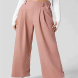 Women's Solid Color Casual Suit Pants With Real Pockets - Nioor