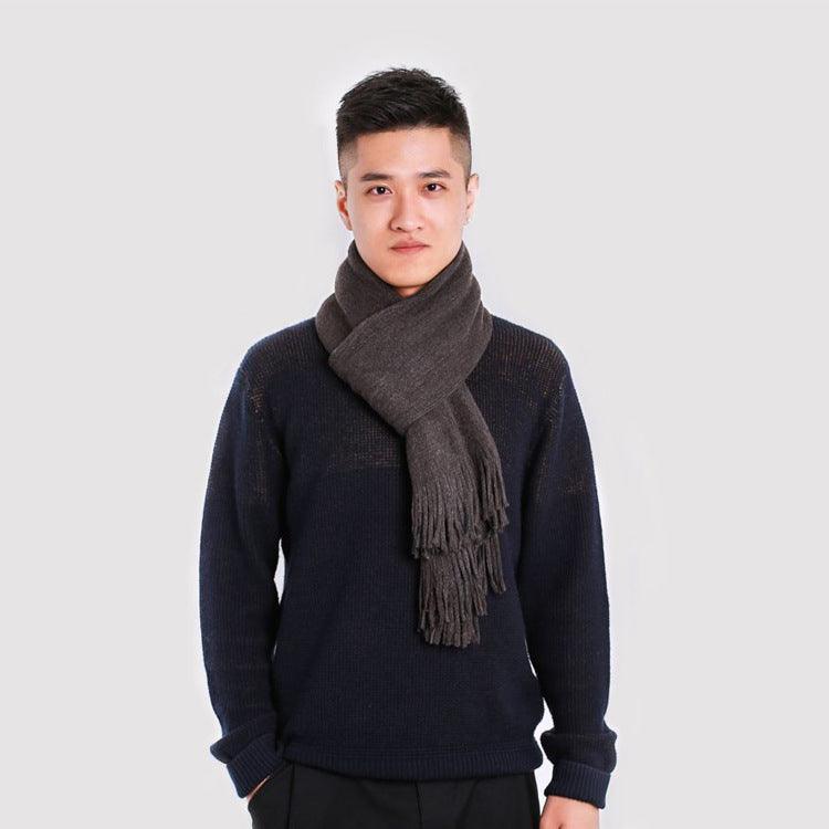 Imitated cashmere color matching casual men's thick scarf - Nioor