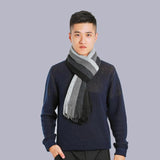 Imitated cashmere color matching casual men's thick scarf - Nioor