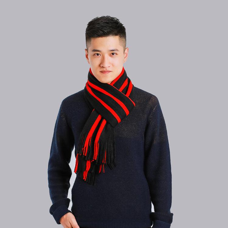 Imitated cashmere color matching casual men's thick scarf - Nioor