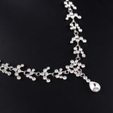 Korean Female Wedding Diamond Necklace Earrings Set Drop Bride Jewelry Wholesale Supply Of Foreign Hot Money - Nioor