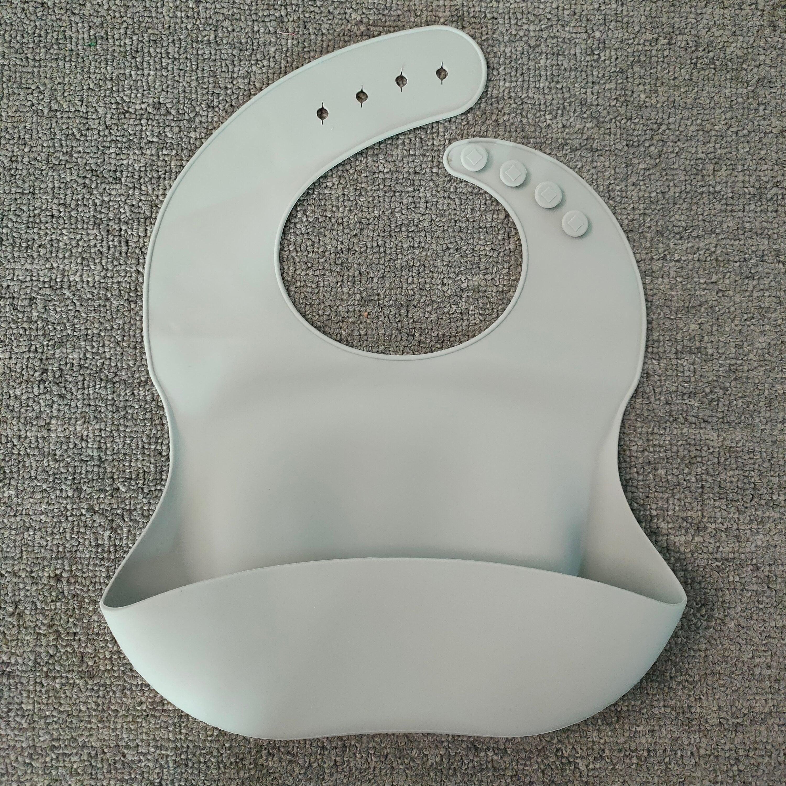 Soft Waterproof Silicone Baby Bib with Food Catcher, Baby Silicone Bib - Nioor