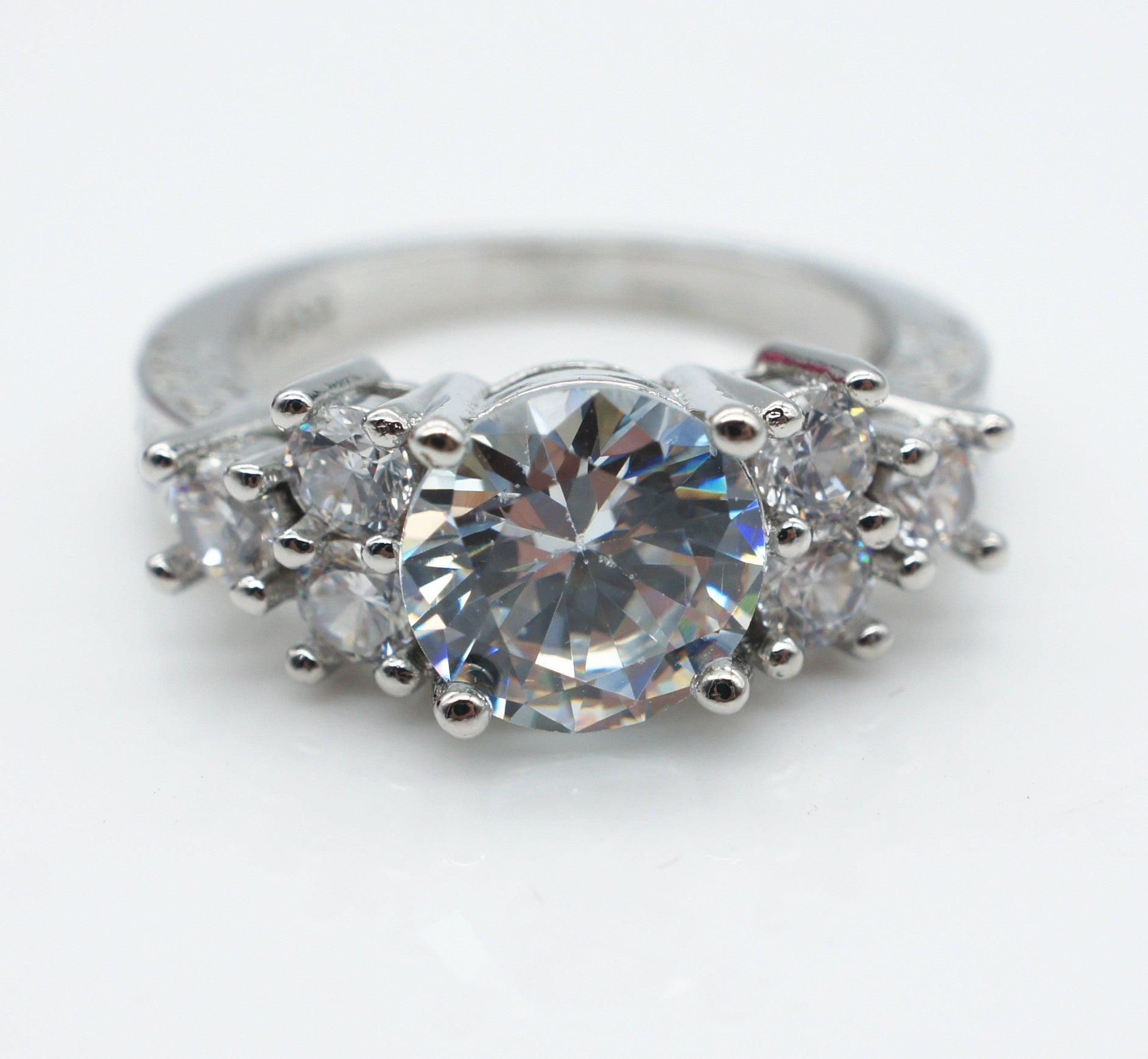 Ebay hot selling diamond hand ornaments wholesale high grade eight heart eight arrow zircon engagement ring - Nioor