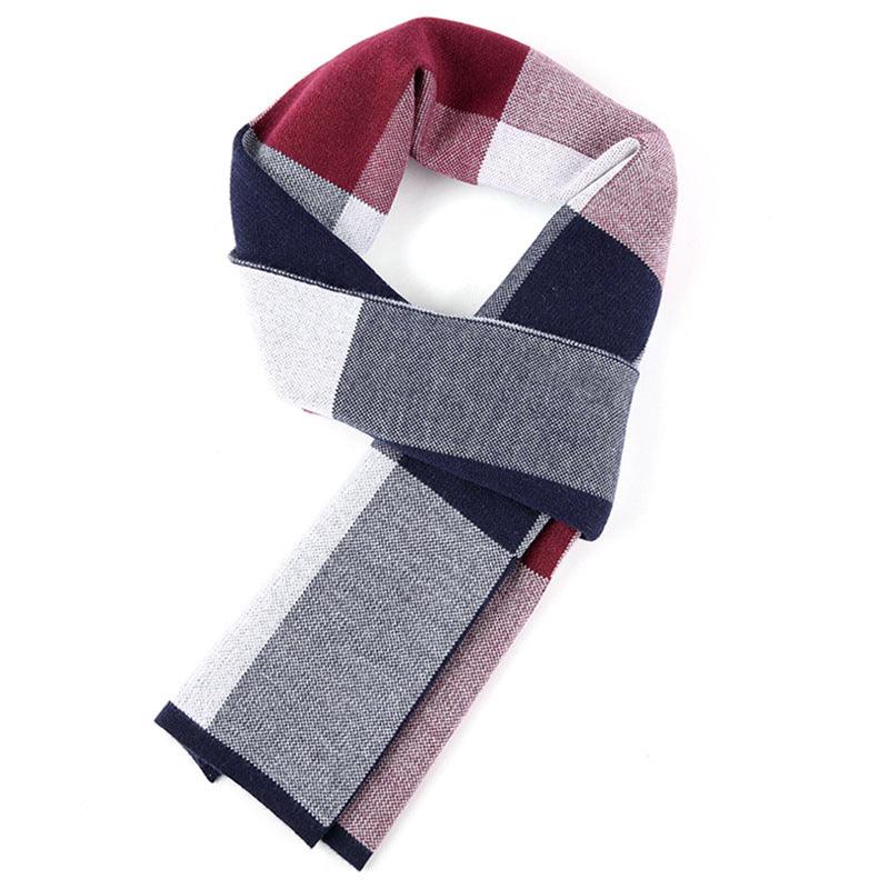 Plaid men scarf knitted scarf - Nioor