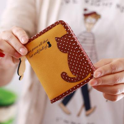 new style cartoon short wallet female Korean version lovely girl child vertical zipper position - Nioor