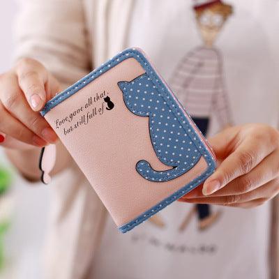 new style cartoon short wallet female Korean version lovely girl child vertical zipper position - Nioor