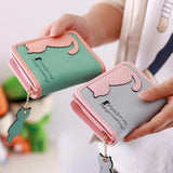 new style cartoon short wallet female Korean version lovely girl child vertical zipper position - Nioor