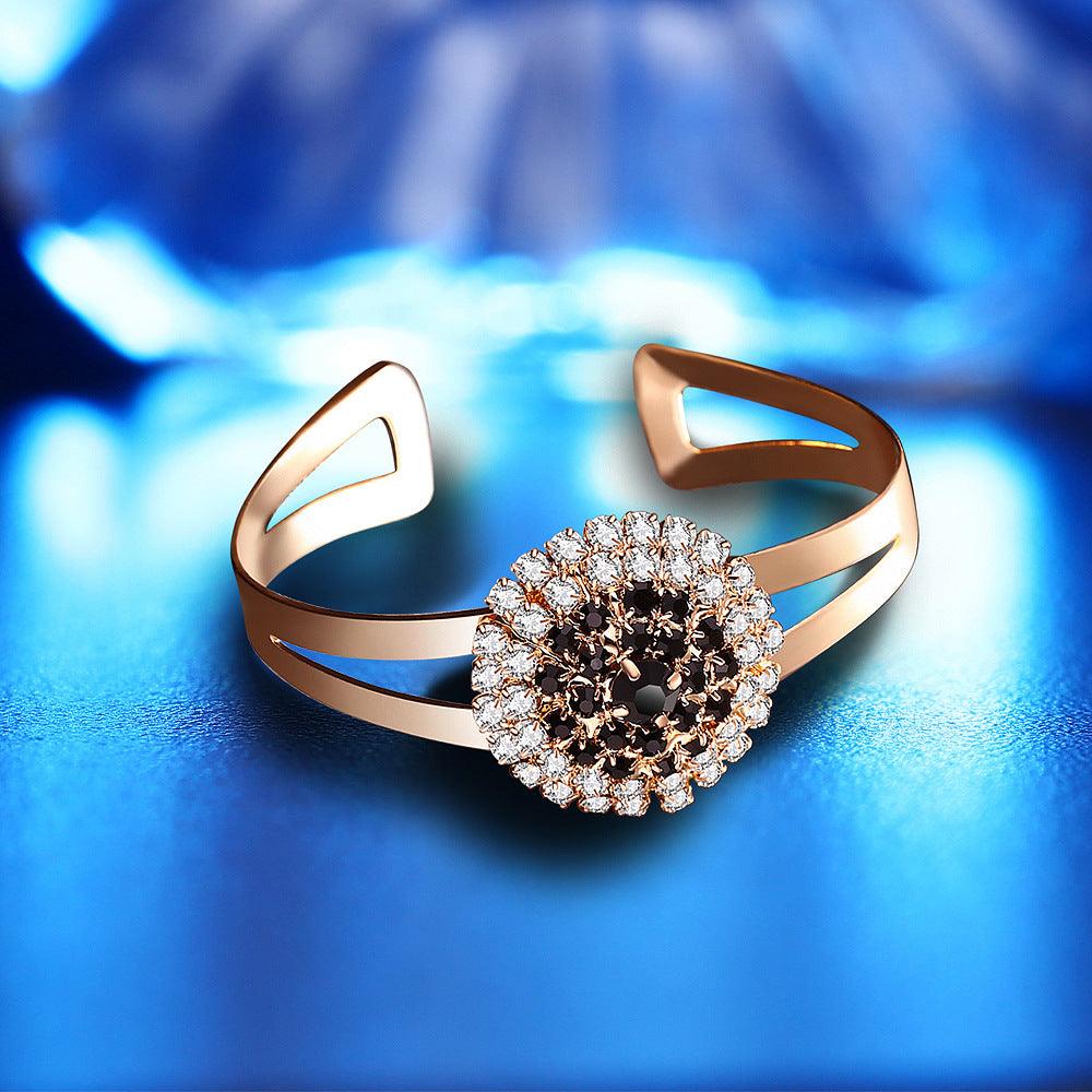 Flower ring necklace earrings bracelet four-piece set - Nioor