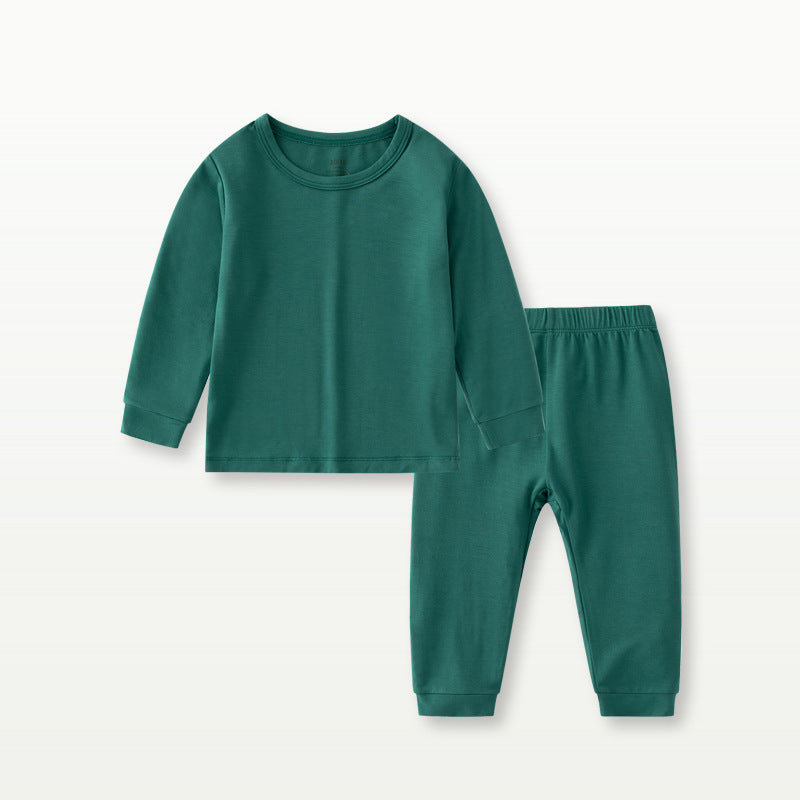 Bamboo Fiber Baby Long Johns Top & Bottom Set Suit