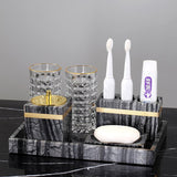 Marble Light Luxury Bathroom Wash Set Simple Five-piece Set - Nioor