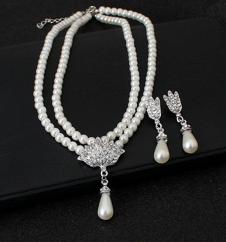 The new suit and pendant jewelry alloy necklace bride wedding accessories - Nioor