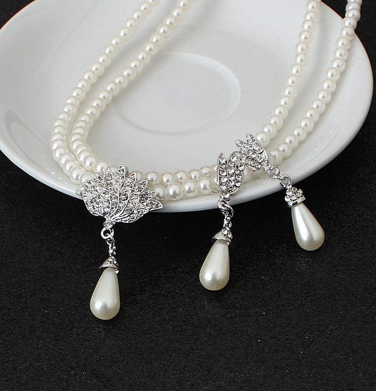 The new suit and pendant jewelry alloy necklace bride wedding accessories - Nioor