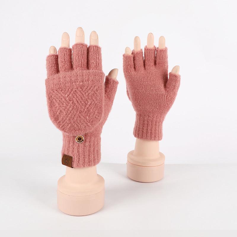 Winter Warm Flip Rhombus Gloves - Nioor