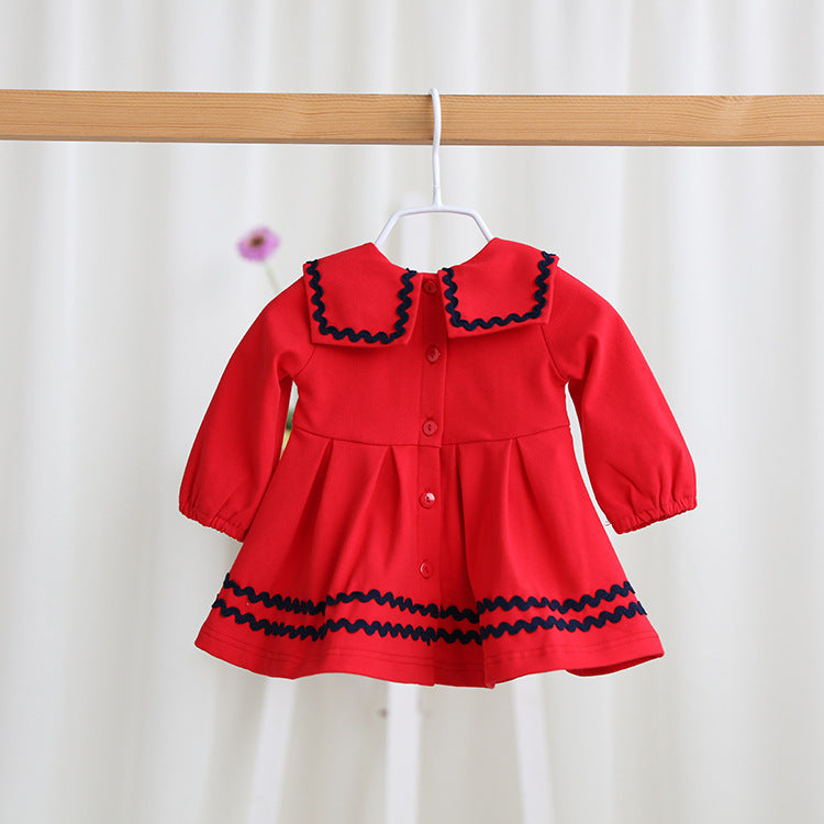 IDEA2021 spring new children's Korean version of children's wear, baby dress, girl pure color princess skirt 8812