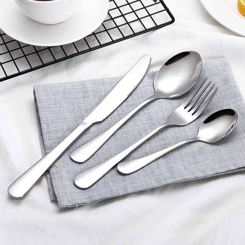 High Grade Tableware Set Black Gold Plated Stainless Steel Knife And Fork - Nioor