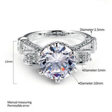 Foreign trade explosion jewelry fashion luxury Nvjie AAA zircon gilt micro insert engagement ring wholesale - Nioor