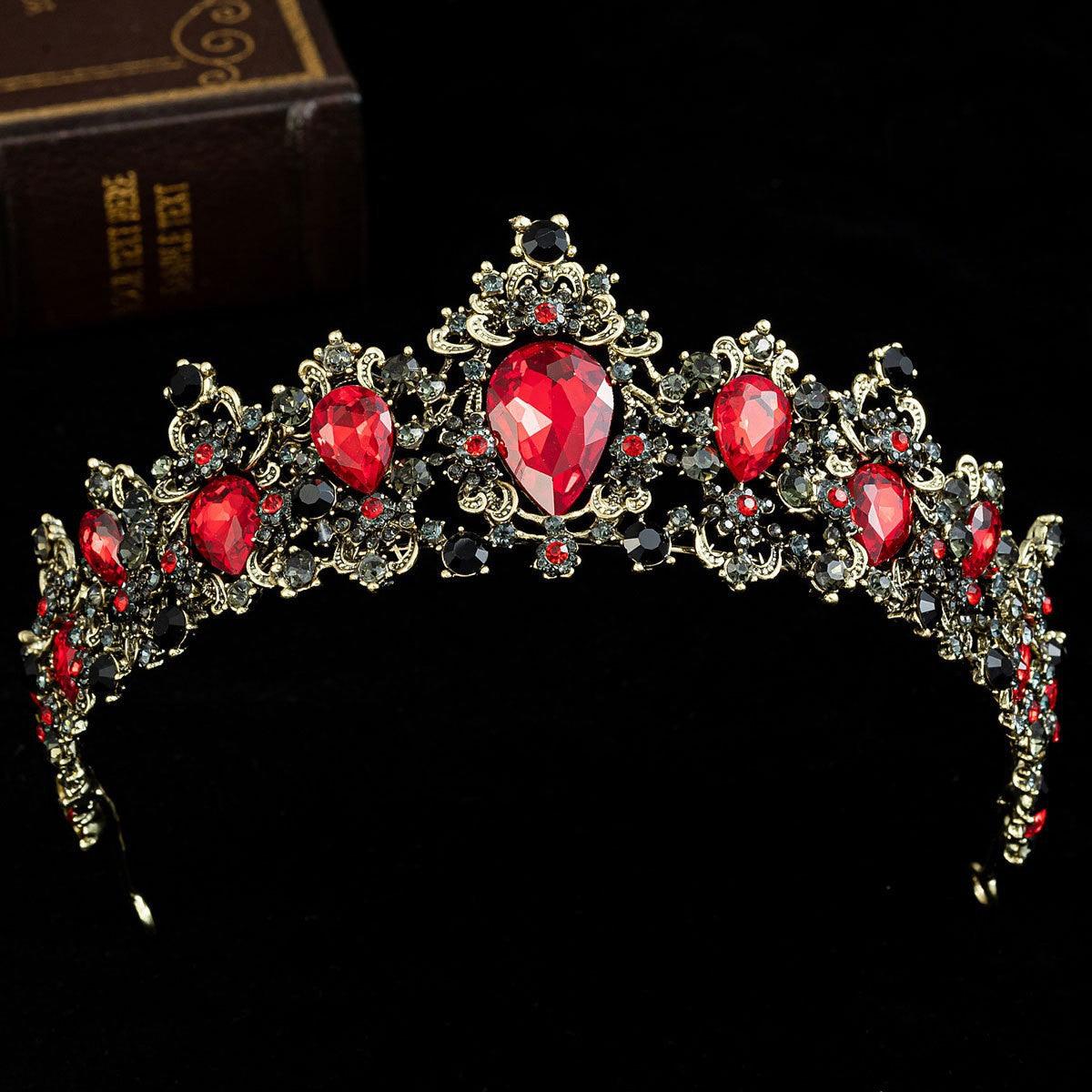 Baroque Rhinestone Crystal Bridal Crown - Nioor