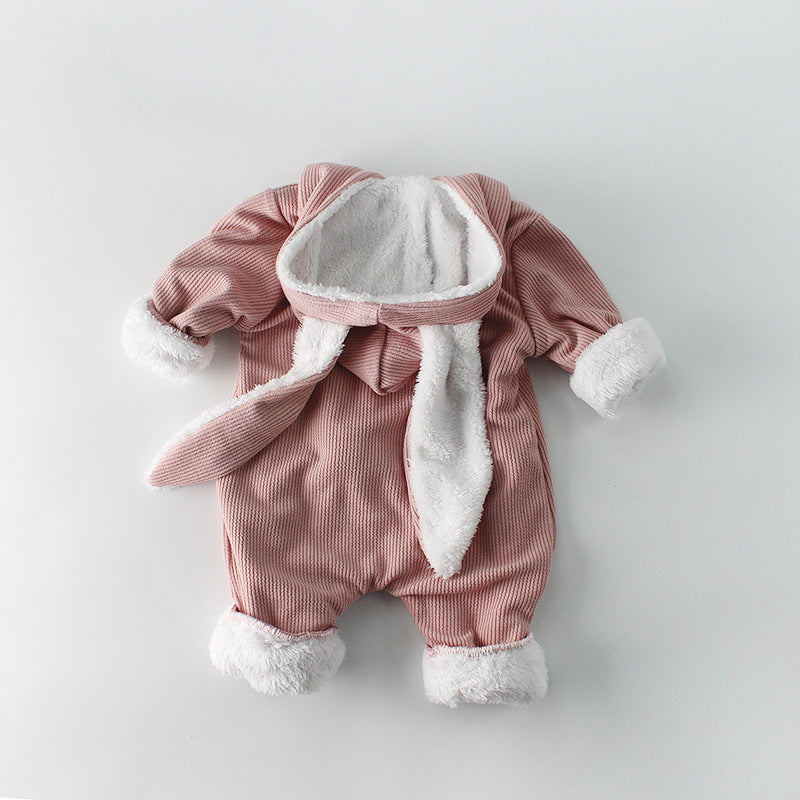 Plush Baby Baby Jumpsuit Long Sleeves Climbing Suit