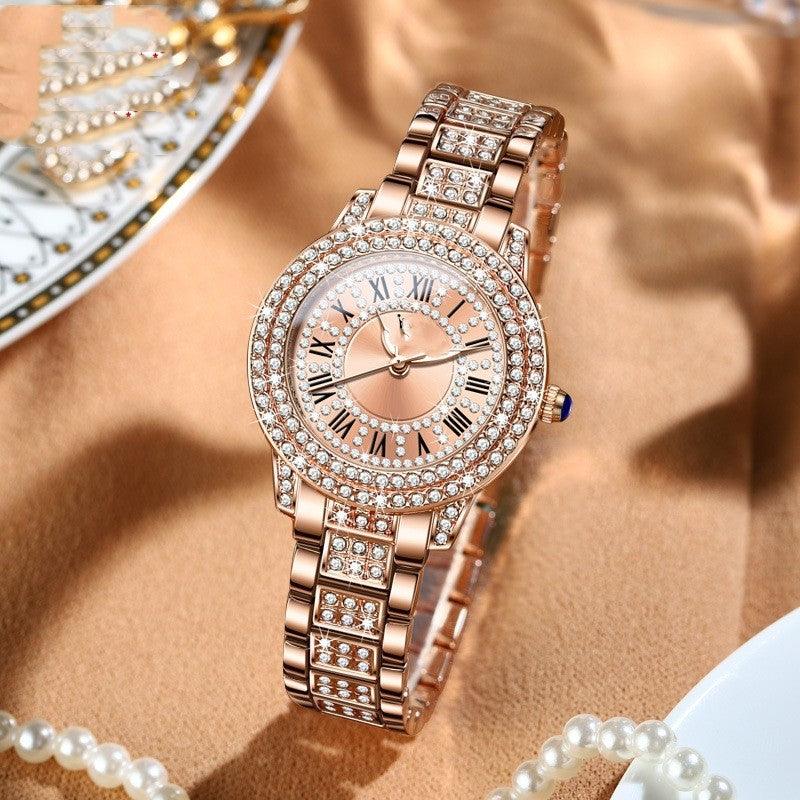 Exquisite And Elegant Sparkling Quartz Watch With Diamonds - Nioor