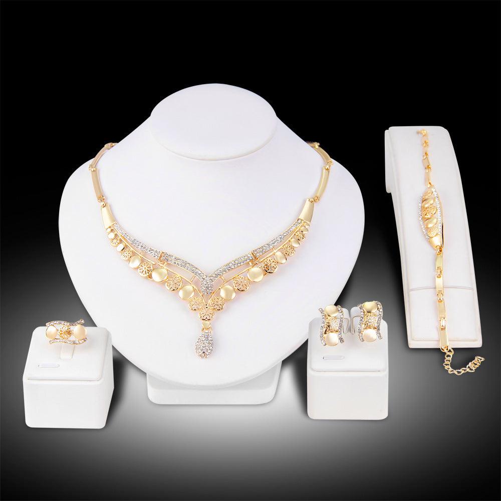 New European And American Exaggerated Jewelry Sets, Women's Bridal Jewelry Four Sets - Nioor