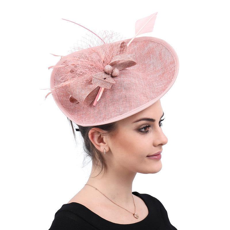 Retro Restaurant Party Headdress Ladies Banquet Hat Feather Hair Accessories - Nioor