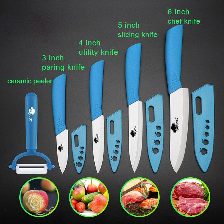 Five-piece zirconia white blade ceramic knife set - Nioor