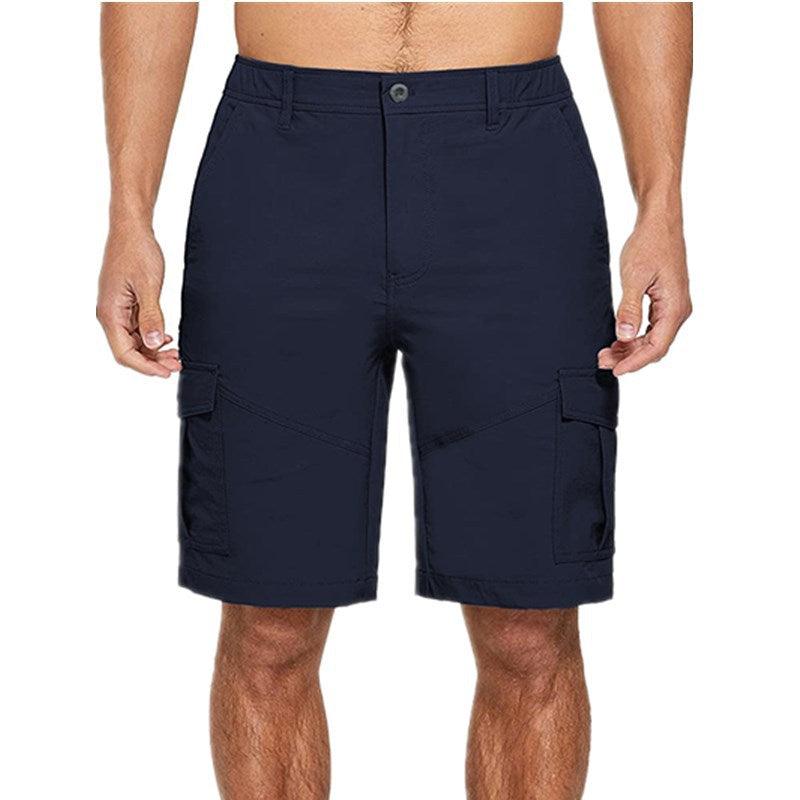 Solid Color Men's Loose Casual Multi-pocket Workwear Shorts - Nioor