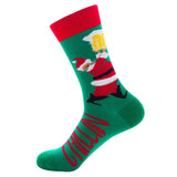 Men's Socks Santa Claus Moose Men's Mid-tube Socks Tide Cotton Socks - Nioor