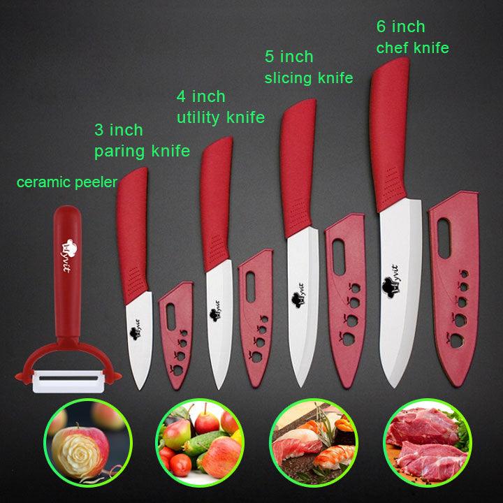 Five-piece zirconia white blade ceramic knife set - Nioor