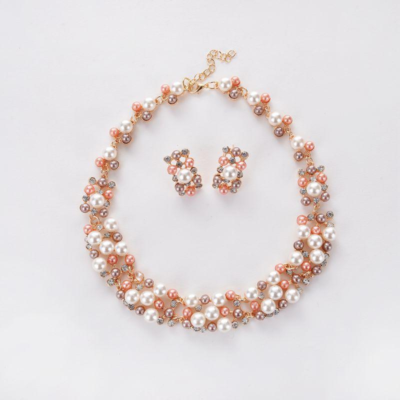 Europe And The United States Sell Hot Money Network Pearl Necklace Set Bridal Jewelry Set Wholesale 9093 - Nioor