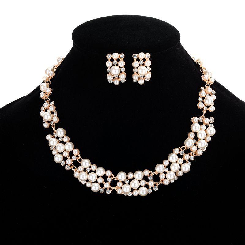 Europe And The United States Sell Hot Money Network Pearl Necklace Set Bridal Jewelry Set Wholesale 9093 - Nioor