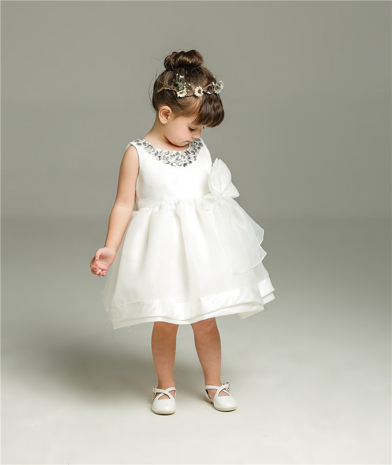 Korean girl baby baby full moon wine, birthday children's wedding dress, Princess fluffy dress