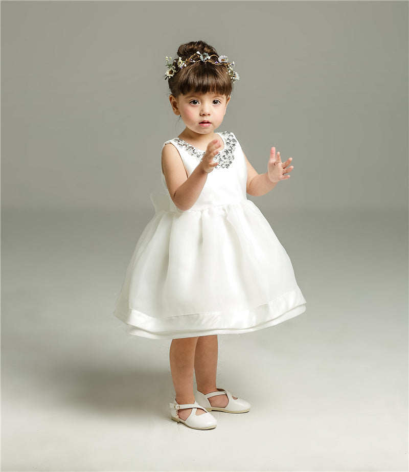 Korean girl baby baby full moon wine, birthday children's wedding dress, Princess fluffy dress