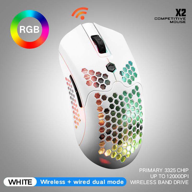 Free Wolf X2 wireless mouse RGB dual-mode game mouse - Nioor