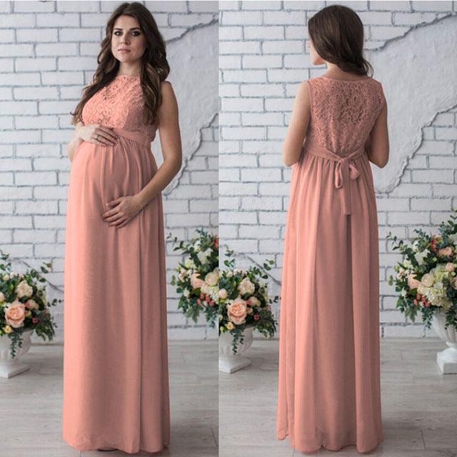 Lace Sleeveless Maternity Dress - Nioor