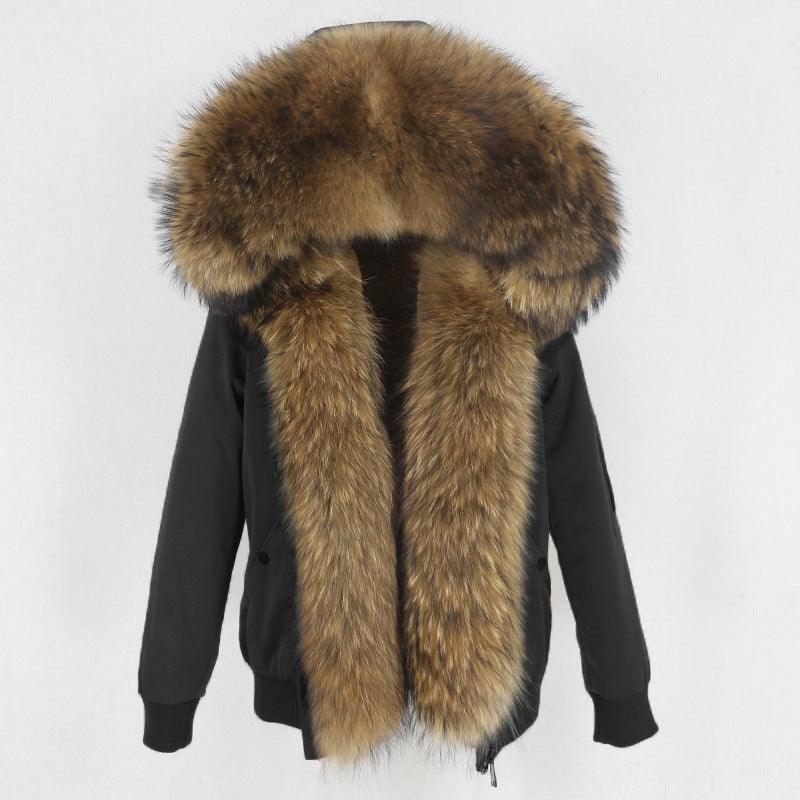 Parka Thick Raccoon Fur Liner Jacket Fur - Nioor