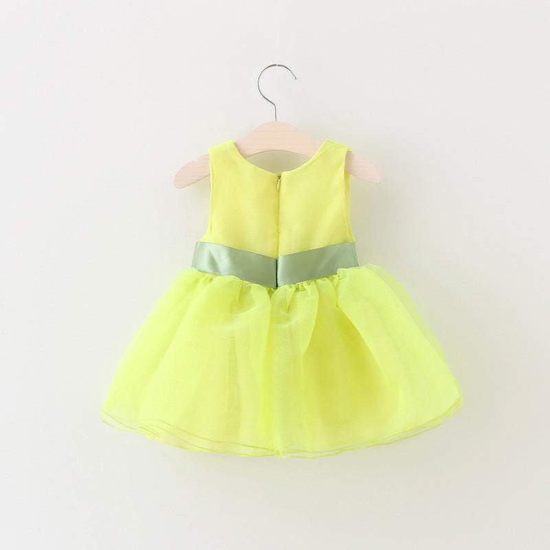 Foreign children new summer sleeveless dress baby girls gauze princess dress baby Korean clothing