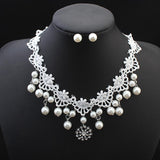 European fashion elegant jewelry bride wedding accessories necklace pearl necklace set of high-end super cost-effective package - Nioor