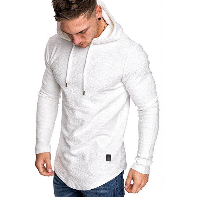 High Street Hipster Hooded T-shirt Men's Summer Loose Casual Shoulder Long Sleeve European Size Men's T-shirt Jacket - Nioor