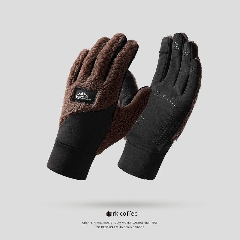 Teddy Velvet Insulated Gloves For Outdoor Use - Nioor