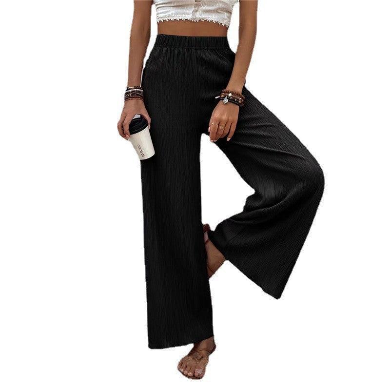 Women's Clothing Casual Loose Slimming Crumpled Wide-leg Pants - Nioor