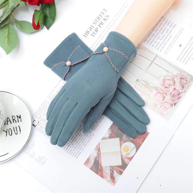 Deerskin Velvet Velvet Gloves Autumn And Winter Warm Essential Gloves Women's Riding Gloves - Nioor