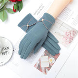 Deerskin Velvet Velvet Gloves Autumn And Winter Warm Essential Gloves Women's Riding Gloves - Nioor