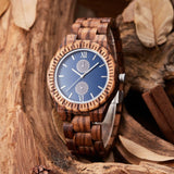 Men's Multi-functional Wooden Watch Quartz Movement - Nioor