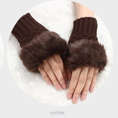 Thermal Women's Half Finger Polyester Gloves - Nioor