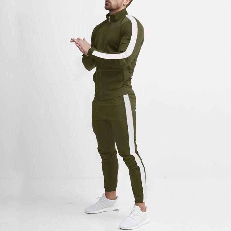 Men's Fashion Personalized Color Matching Hooded Sports Suit - Nioor