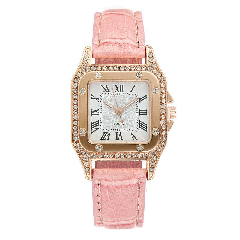 Square Watch Rhinestone Women's Suit - Nioor