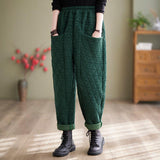 Autumn And Winter Loose Plus Size Quilted Retro Casual Thickening Harem Pants - Nioor